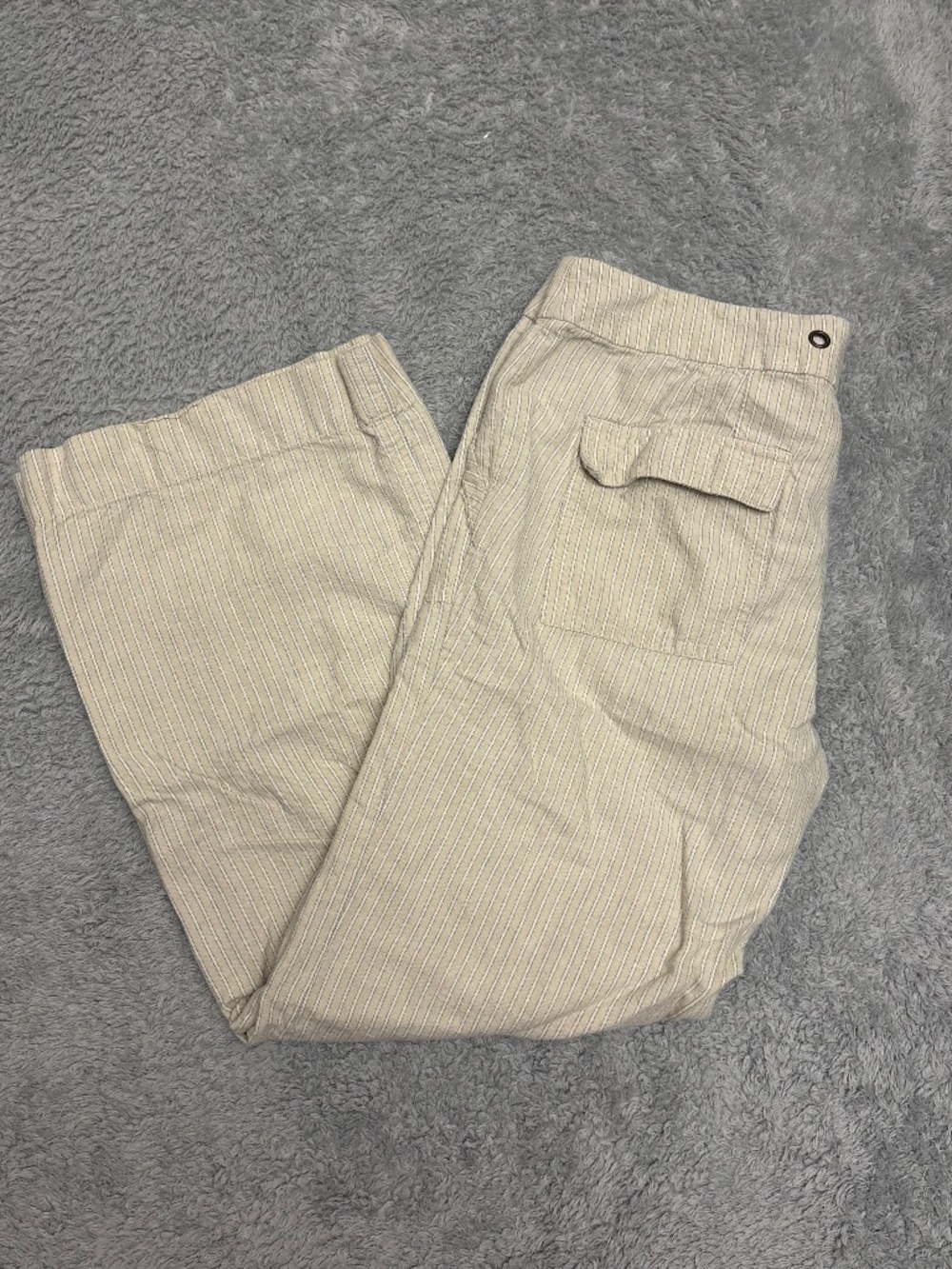 Women's J. Crew Y2K Brown Striped Linen Cotton Blend Dress Pants